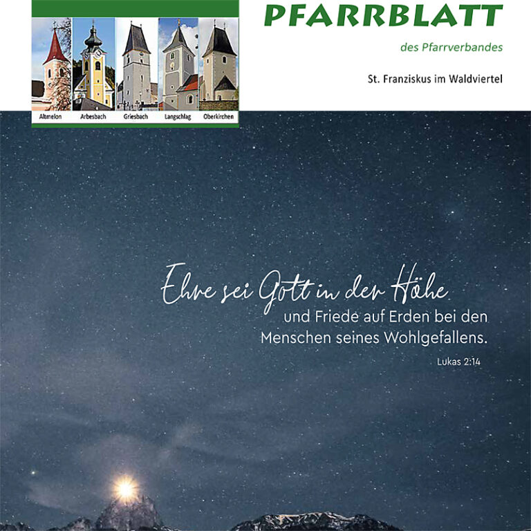 Mehr über den Artikel erfahren Pfarrblatt Nov. 2022  – Februar 2023