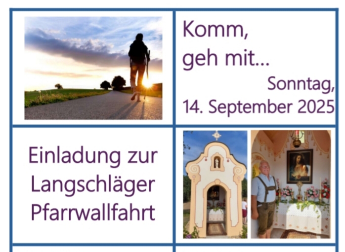 Mehr über den Artikel erfahren Einladung zur Pfarrwallfahrt