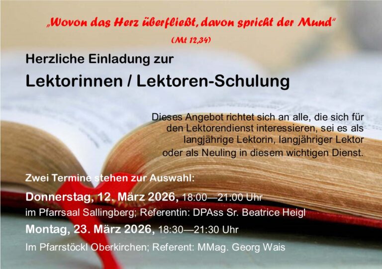 Mehr über den Artikel erfahren Einladung zur LektorInnen-Schulung