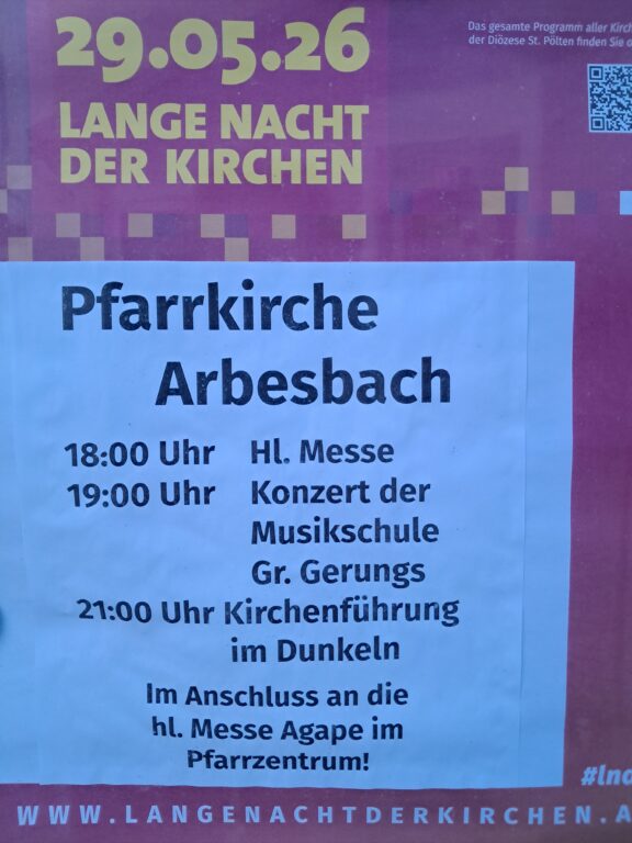 Mehr über den Artikel erfahren Herzliche Einladung nach Arbesbach!