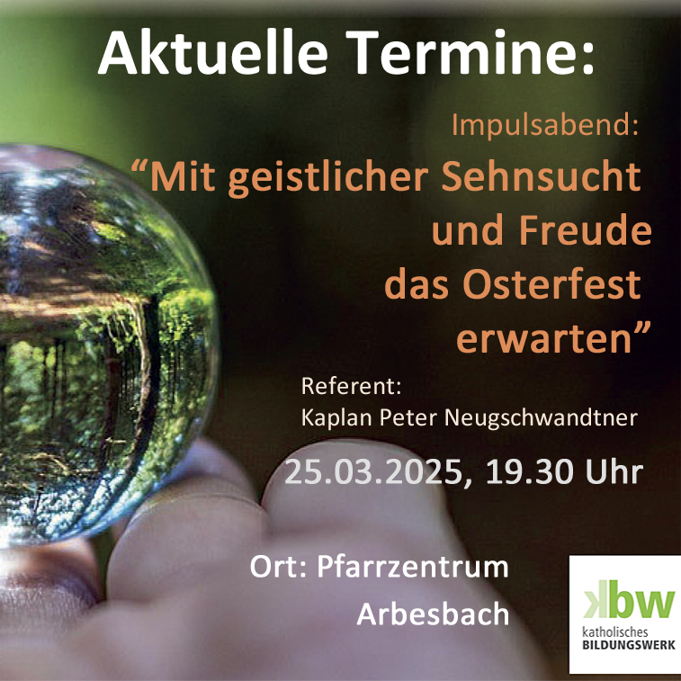 Mehr über den Artikel erfahren Kath. Bildungswerk – aktuelle Termine