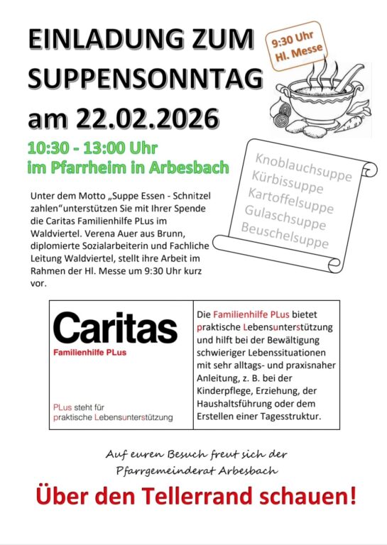 Mehr über den Artikel erfahren Suppensonntag Arbesbach
